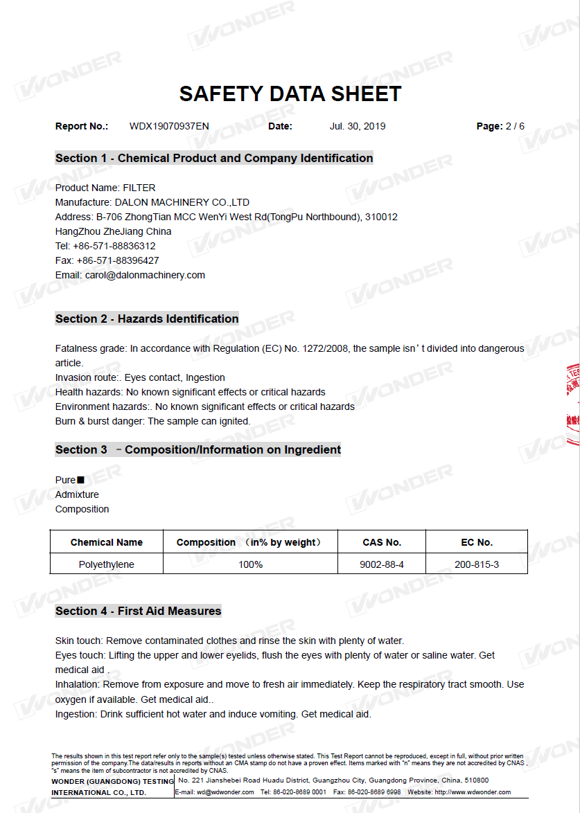 MSDS CERTIFICATE PAGE3