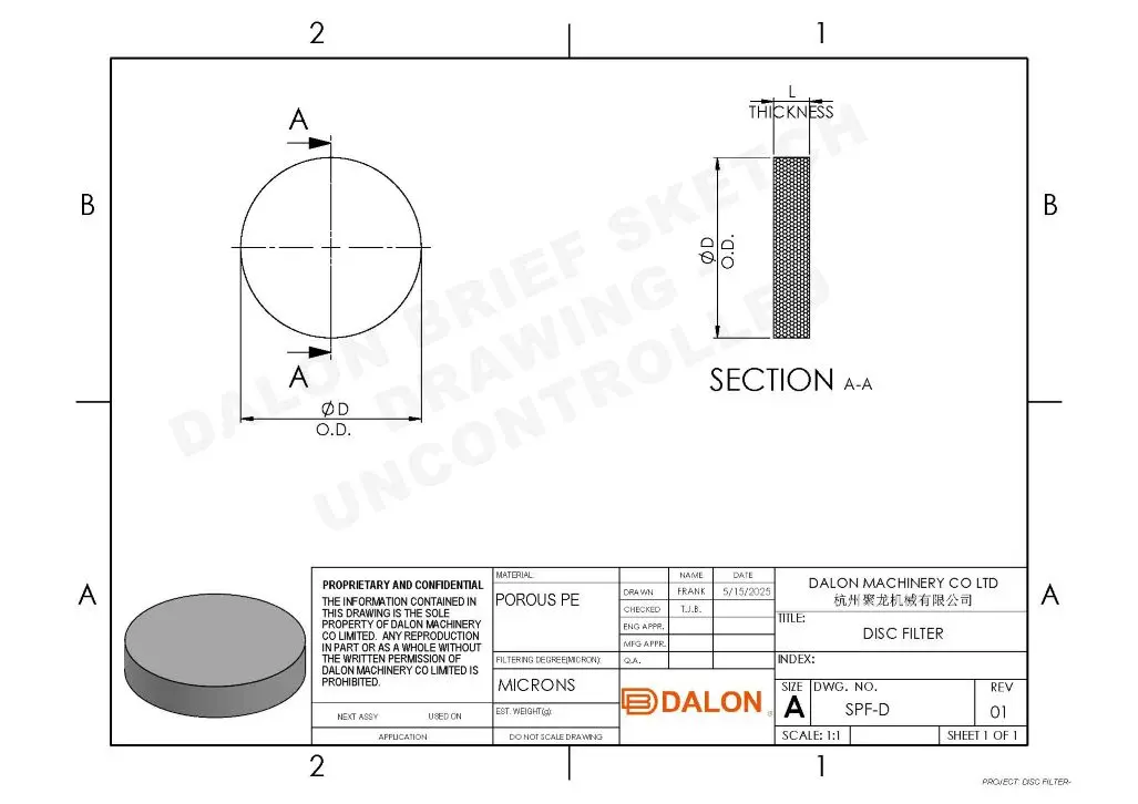 sensor protection filter Technical Drawing