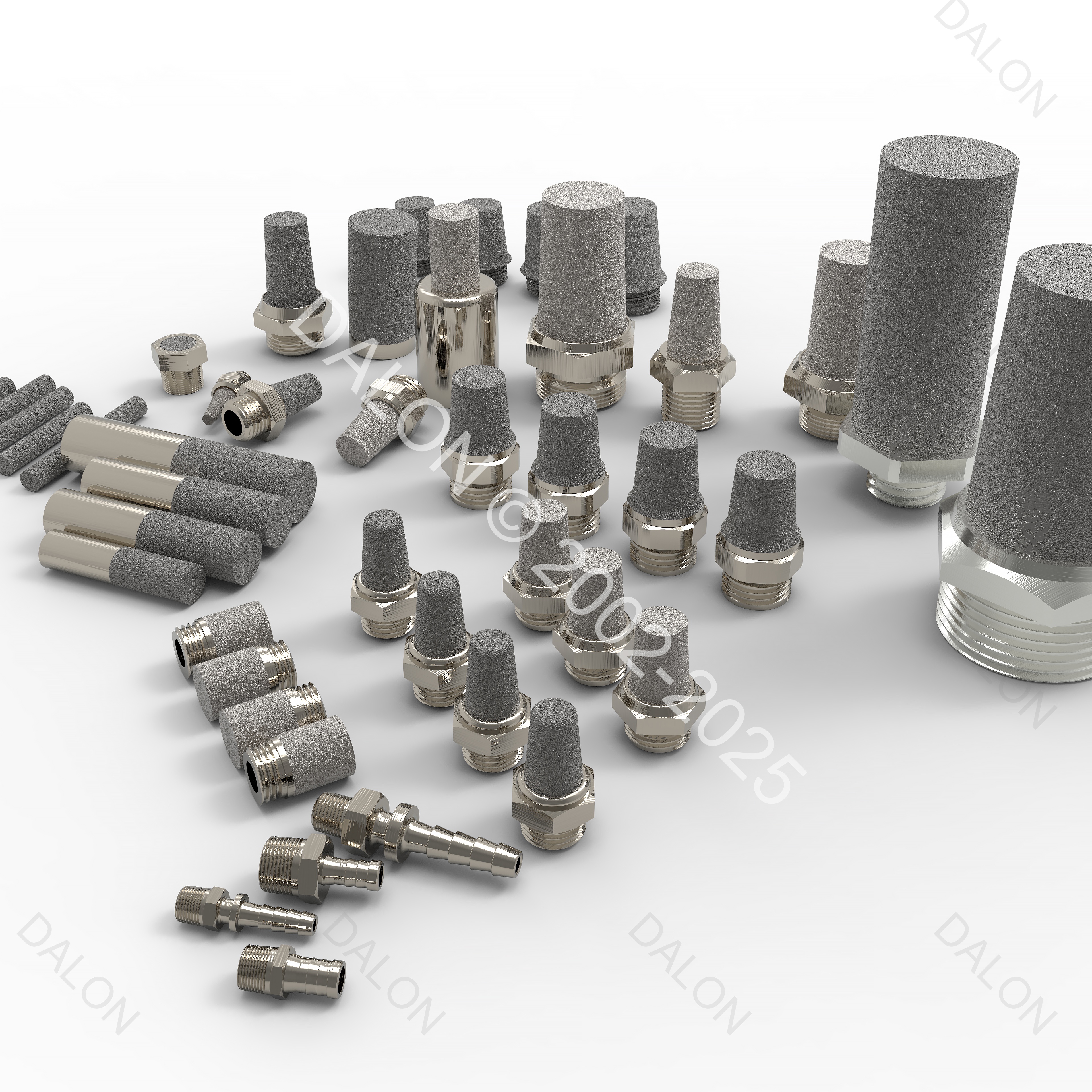 SINTERED STAINLESS STEEL MUFFLER TYPE SSA 3/4 NPT - View 1