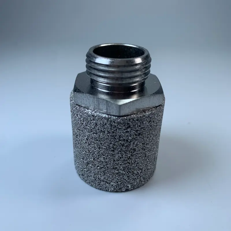 SINTERED STAINLESS STEEL 316 FILTER CAP 32X45X32 90MICRON WITH FITTING